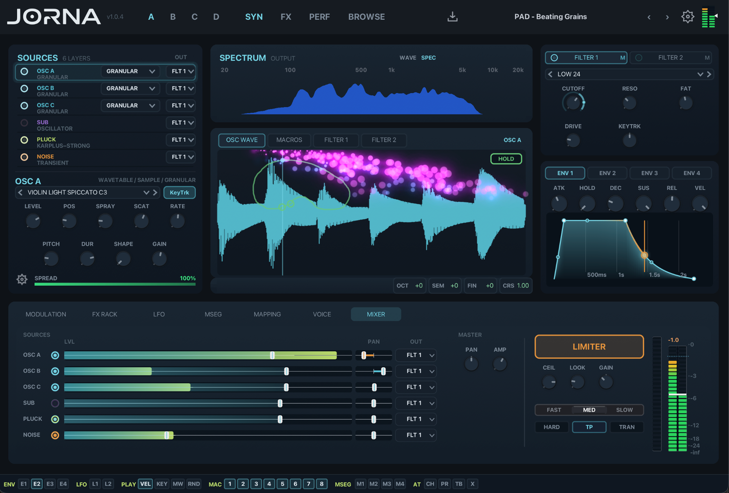JORNA Synth engine page for deep editing!