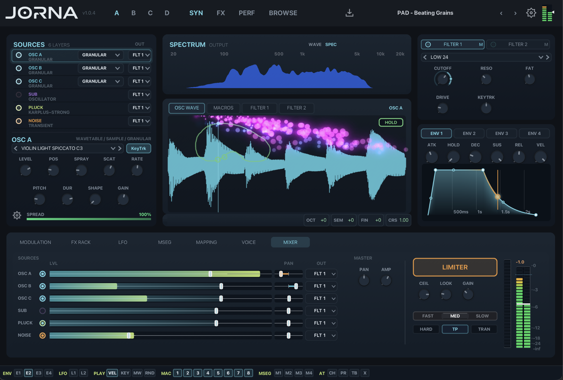 JORNA Synth engine page for deep editing!