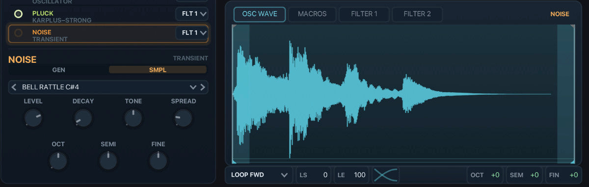 Noise oscillator supports samples too!